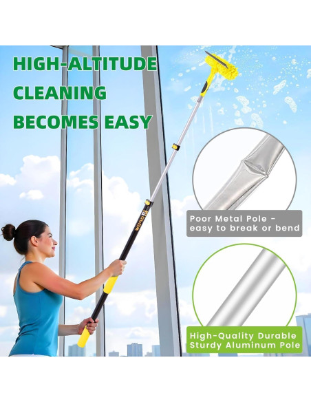 Squeegee Telescópico 2 en 1 Opow 365.76 cm con Paños Reutilizables Squeegee Telescópico 2 en 1 Opow 365.76 cm con Paños Reutilizables