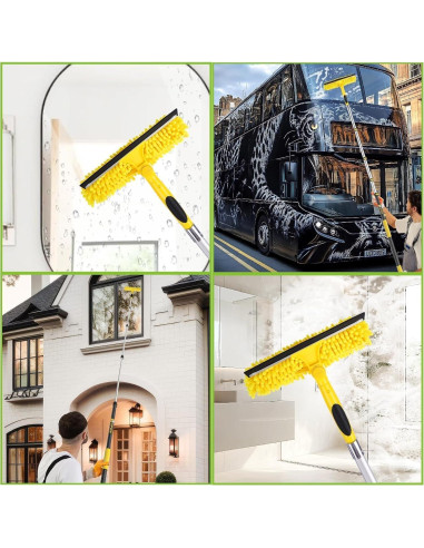 Squeegee Telescópico 2 en 1 Opow 365.76 cm con Paños Reutilizables