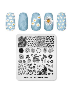 Plantilla de Estampado de Uñas KADS Flor 066 Acero Inoxidable