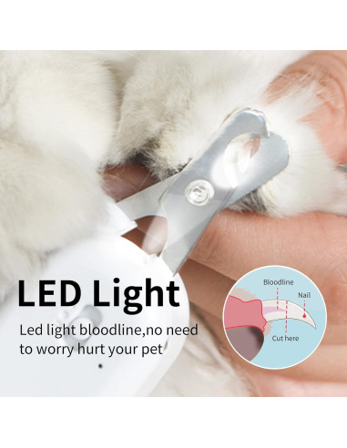 Cortador de Uñas para Mascotas PAKEWAY con Luz LED y U-V