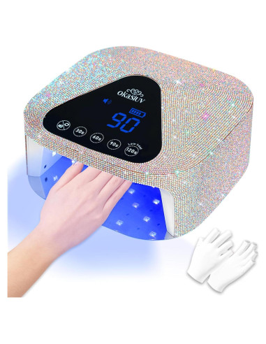 Lámpara de Uñas LED UV Okasiuv Inalámbrica con Guantes UV