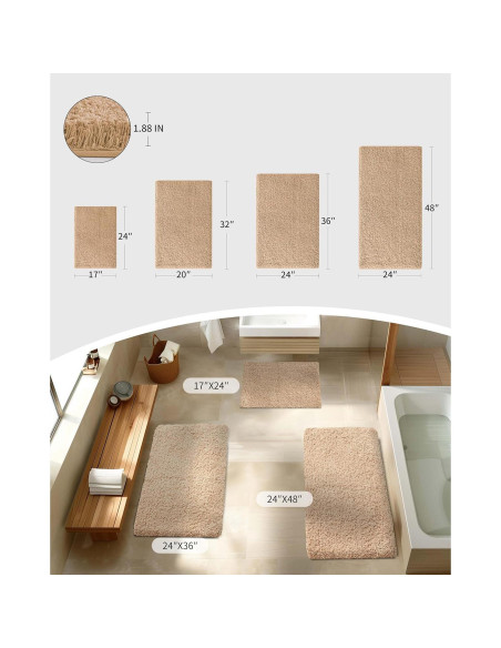 Alfombra de Baño Antideslizante Disolla 43x61 cm Beige Suave Alfombra de Baño Antideslizante Disolla 43x61 cm Beige Suave