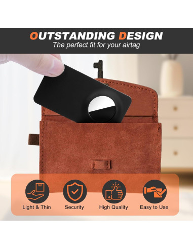 Soporte de Cartera Airtag UCEC 2 Pack Silicona Negra