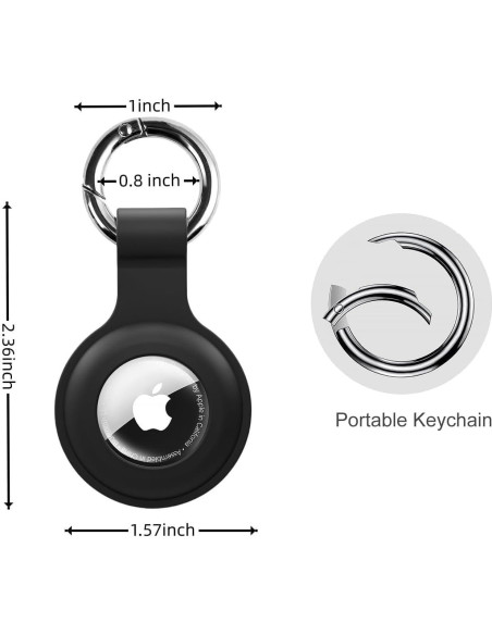 Funda de Silicona para AirTag Vsagier - Antirayaduras, Negro Funda de Silicona para AirTag Vsagier - Antirayaduras, Negro