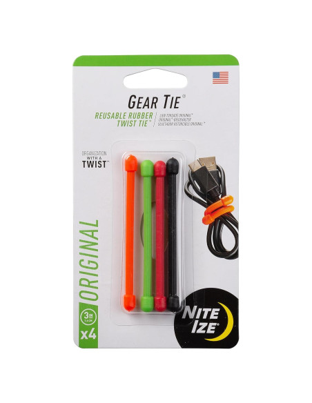 Bridas de Goma Reutilizables Nite Ize 3" - Paquete de 4 Bridas de Goma Reutilizables Nite Ize 3" - Paquete de 4