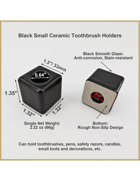 Soportes de Cepillo de Dientes Cerámica YEMCHI - Paquete de 2 Soportes de Cepillo de Dientes Cerámica YEMCHI - Paquete de 2