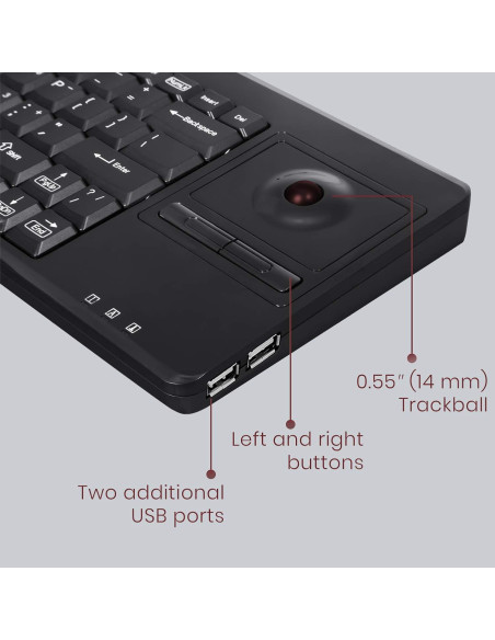 Teclado con Cable Perixx PERIBOARD-514H Plus USB Negro
