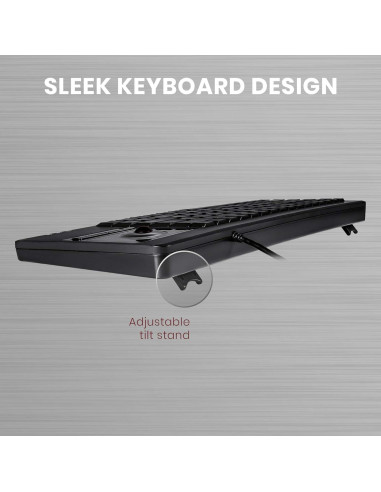 Teclado con Cable Perixx PERIBOARD-514H Plus USB Negro