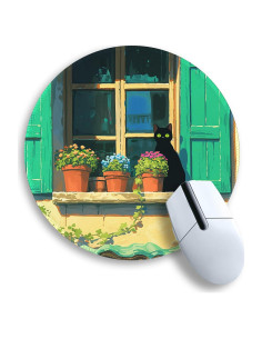 Alfombrilla de Ratón Gctriki Gato Negro Anime 22cm Antideslizante