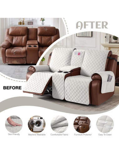 Funda Reclinable KinCam 2 Asientos 100% Impermeable Beige