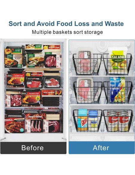 Cestas Organizadoras para Congelador Vertical iSPECLE - 6 Piezas Cestas Organizadoras para Congelador Vertical iSPECLE - 6 Piezas