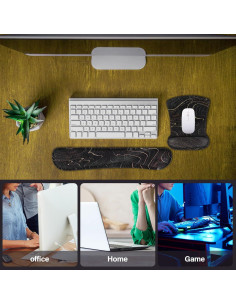 Conjunto Alfombrilla de Ratón Ergonómica MEGREZ con Reposamuñecas 2