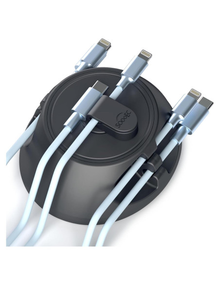 Soporte Magnético para Cables SOOOEC 3-en-1 Gris - Organizador Soporte Magnético para Cables SOOOEC 3-en-1 Gris - Organizador
