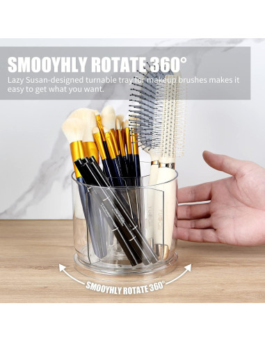 Organizador de Brochas de Maquillaje VANZAVANZU 360 Transparente