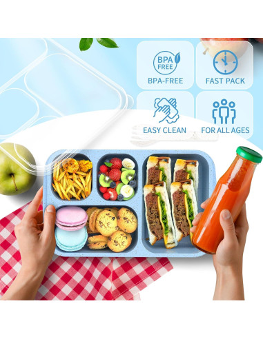 Caja Bento RGNEIN 4 Piezas 1.3L Apilable Microondas