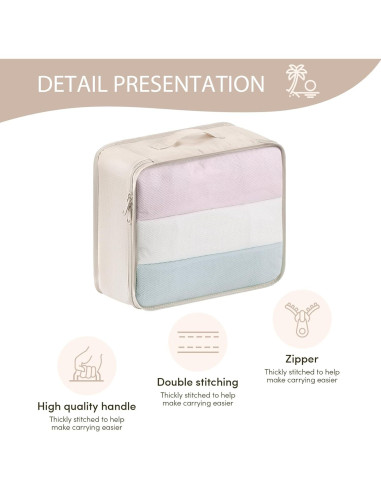 DIMJ Cubos de Empaque para Viaje - 8 Piezas Beige