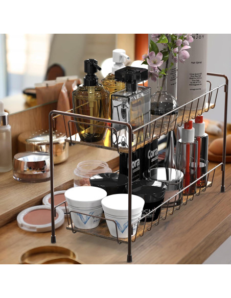 Organizador de Especias de 2 Niveles Simple Houseware - Acero Bronce Organizador de Especias de 2 Niveles Simple Houseware - Acero Bronce