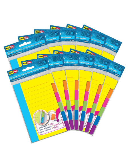 Notas Adhesivas Divisorias Redi-Tag, 720 Notas Rayadas, 12 Paquetes Notas Adhesivas Divisorias Redi-Tag, 720 Notas Rayadas, 12 Paquetes