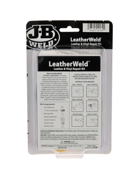 Kit de Reparación de Cuero y Vinilo J-B Weld 85 g Kit de Reparación de Cuero y Vinilo J-B Weld 85 g