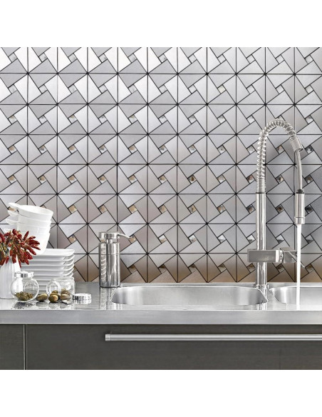 Azulejos Autoadhesivos DICOFUN 10 Hojas 30.48x30.48cm Plata Azulejos Autoadhesivos DICOFUN 10 Hojas 30.48x30.48cm Plata