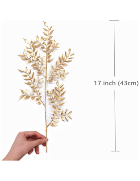 Plantas Artificiales PASYOU Doradas - 5 Piezas para Decoración Plantas Artificiales PASYOU Doradas - 5 Piezas para Decoración