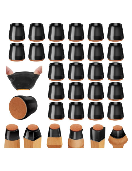 24 Protectores de Suelo de Silicona Joeyrras para Sillas Grandes 24 Protectores de Suelo de Silicona Joeyrras para Sillas Grandes