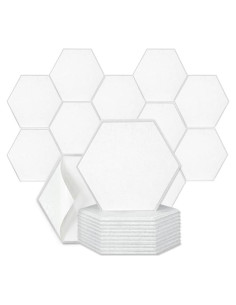 Paquete de 12 Paneles Acústicos Hexagonales QINGFANGLI 35.88x31.5cm