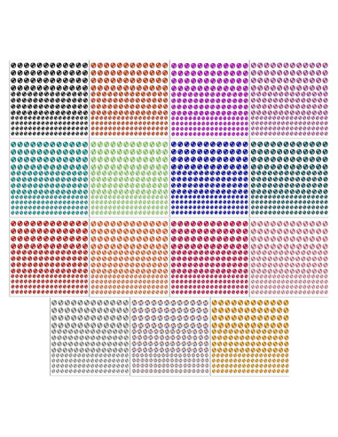 Calcomanías de Rhinestone Housuner 2580 Piezas Multicolor