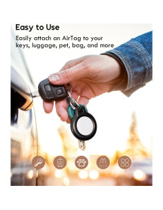 Paquete de 4 fundas protectoras para AirTag Eralierk - Negro 2