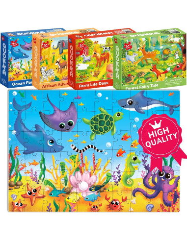 Puzzles Quokka 4x60 Piezas para Niños 4 a 8 Años - Juguete Educativo