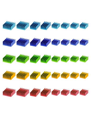 Kit de 40 Disipadores de Calor Multicolor Pastall para Raspberry Pi