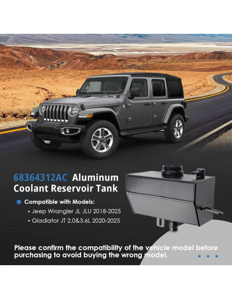 Tanque de Refrigerante Aluminio EXARRNX 68364312AC Jeep Wrangler 2018-2025 Tanque de Refrigerante Aluminio EXARRNX 68364312AC Jeep Wrangler 2018-2025