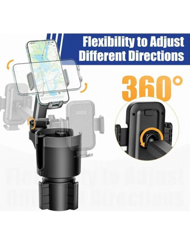 Soporte para Teléfono en Portavasos KOMAFO Ajustable 360
