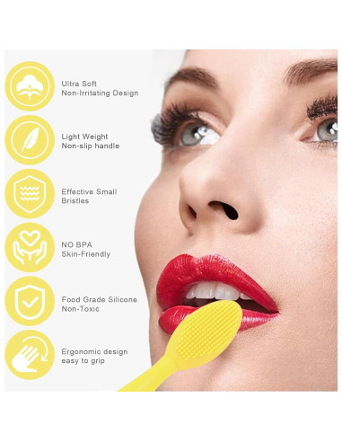 Cepillo Exfoliante para Labios YOUKOOL Doble Cara Amarillo 2pcs