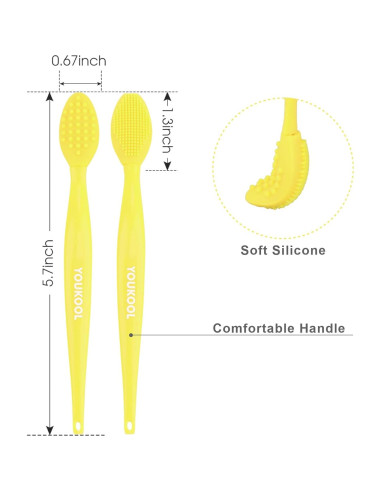 Cepillo Exfoliante para Labios YOUKOOL Doble Cara Amarillo 2pcs