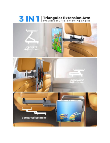Combo Soporte para Tablet eSamcore en Portavasos y Reposacabezas