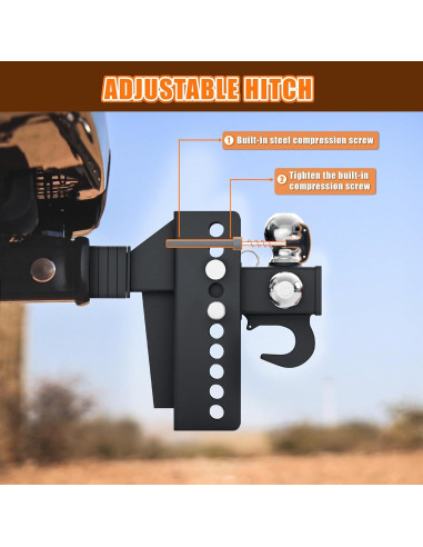 Enganche de Remolque Ajustable AC-DK Tri Ball 13.39 kg