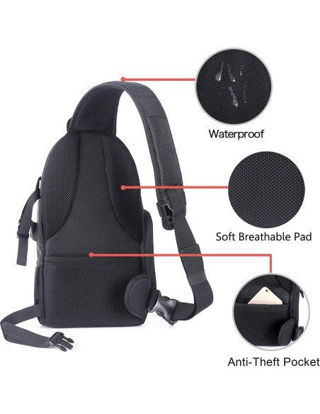 Bolsa de Mensajero MOSISO para Cámara DSLR/SRL/Mirrorless Negra Bolsa de Mensajero MOSISO para Cámara DSLR/SRL/Mirrorless Negra