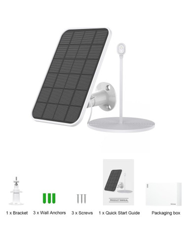 Cargador Solar Newding para Cámaras Arlo Pro 5S 2K, Pro 4, Pro 3, Ultra 2, IP65, 4.5W, 3.96m