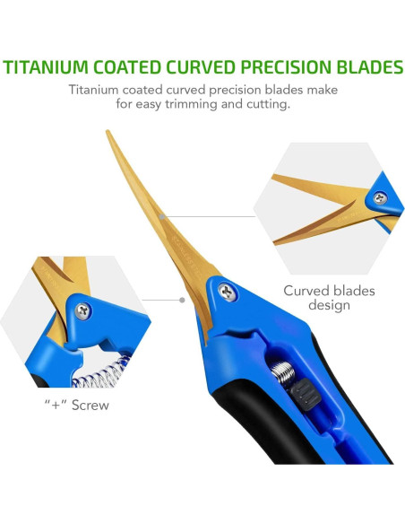 Tijeras de Jardín iPower 16.5 cm Curvadas Titanio Azul 1-Pack Tijeras de Jardín iPower 16.5 cm Curvadas Titanio Azul 1-Pack