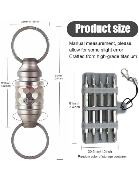 Llave de liberación rápida Titanio Plateado 6.6cm con Accesorios Llave de liberación rápida Titanio Plateado 6.6cm con Accesorios