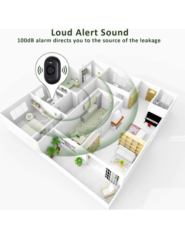 Sensor de Alarma de Fugas de Agua METAK WD61 - Inalámbrico 100dB