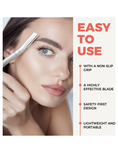 Rasuradora de Cejas ZOMCHI Plata con 6 Cuchillas para Hombres y Mujeres Rasuradora de Cejas ZOMCHI Plata con 6 Cuchillas para Hombres y Mujeres