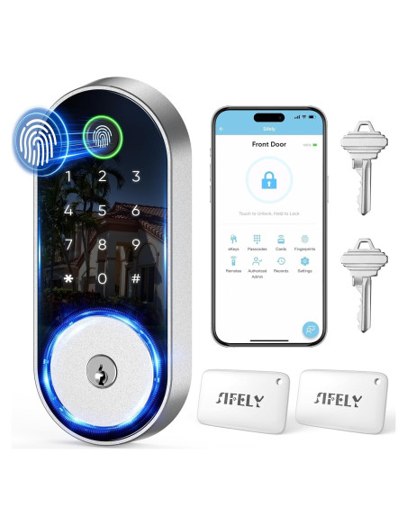 Cerradura Inteligente Sifely Niquel con Huella Digital y Teclado