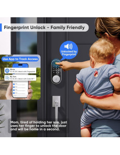 Cerradura Inteligente Sifely Niquel con Huella Digital y Teclado 2