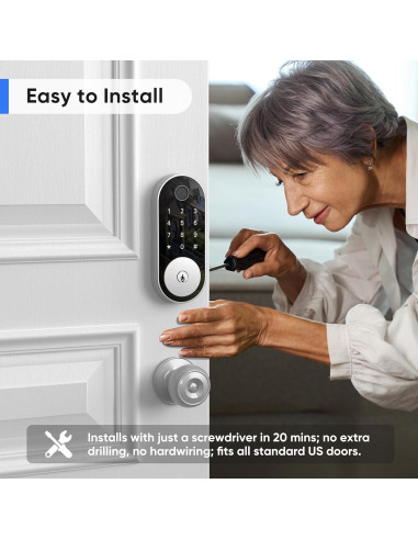 Cerradura Inteligente Sifely Niquel con Huella Digital y Teclado