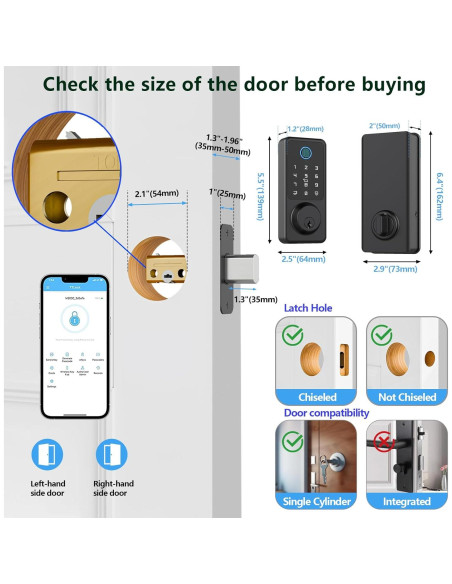 Cerradura Inteligente Secusly SDB-01 con Huella Dactilar y App Cerradura Inteligente Secusly SDB-01 con Huella Dactilar y App