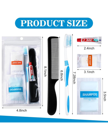 Kit de Higiene Personal 48 Sets Newtay - Jabón, Champú, Cepillo Kit de Higiene Personal 48 Sets Newtay - Jabón, Champú, Cepillo