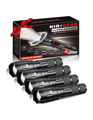 Paquete de 4 Linternas Tácticas LED HinsGEAR SL2000 2000 Lúmenes