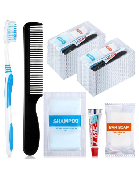 Kit de Higiene Personal 48 Sets Newtay - Jabón, Champú, Cepillo Kit de Higiene Personal 48 Sets Newtay - Jabón, Champú, Cepillo